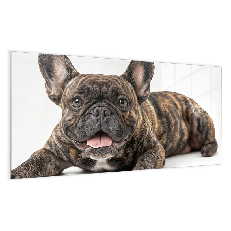 Glas Magnettafel - Liegende Bulldogge