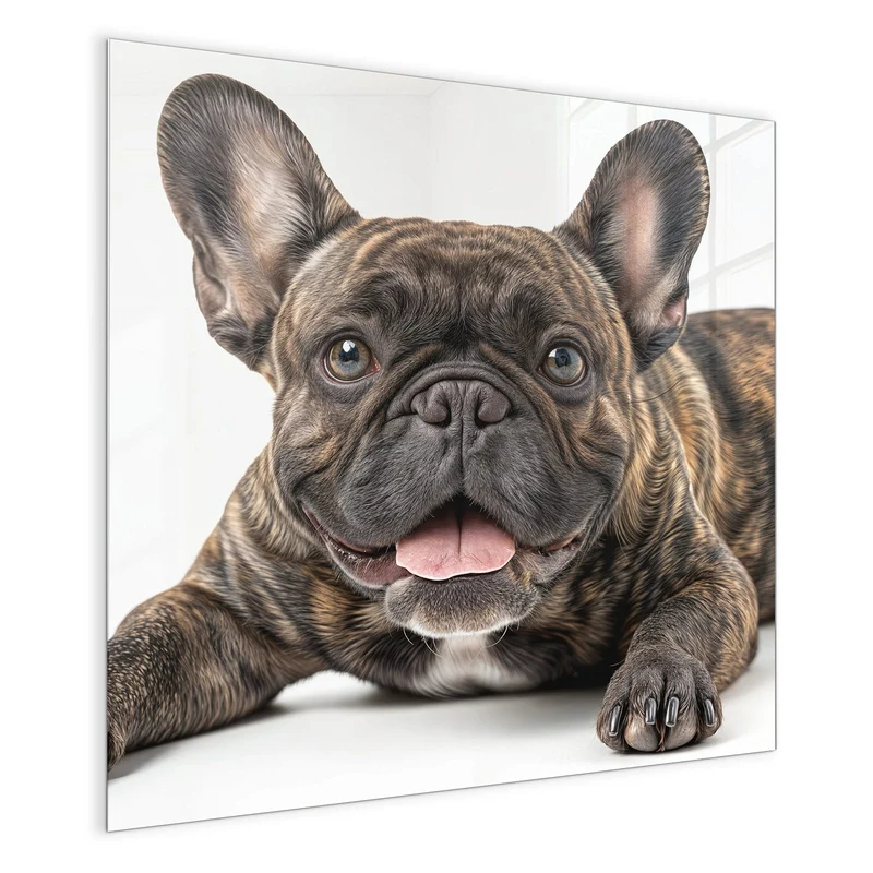Glas Magnettafel - Liegende Bulldogge