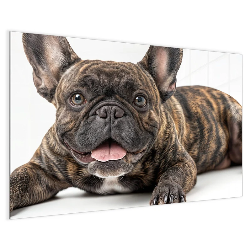 Glas Magnettafel - Liegende Bulldogge