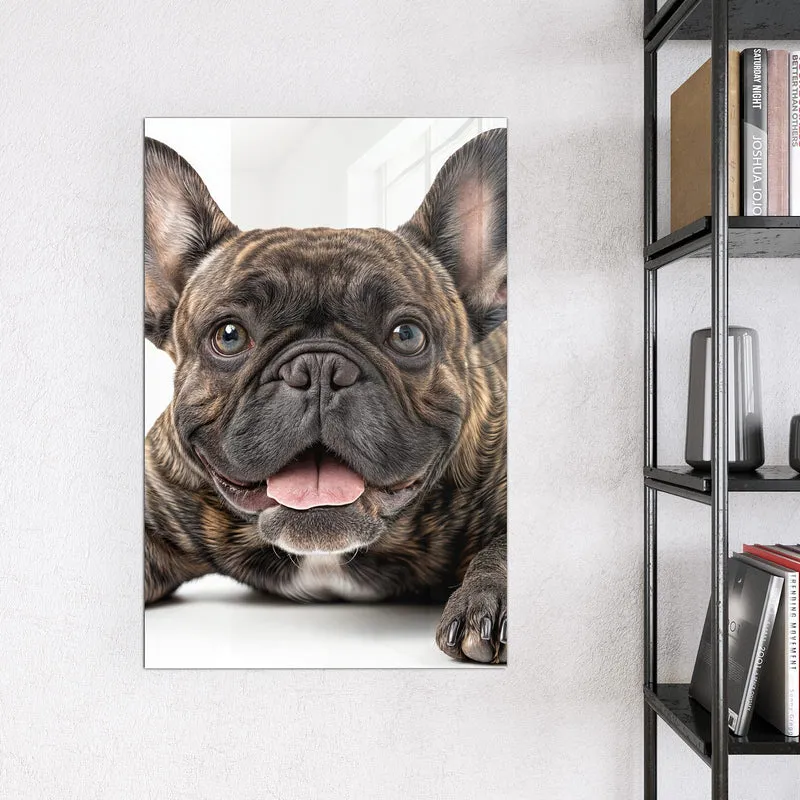 Glas Magnettafel - Liegende Bulldogge