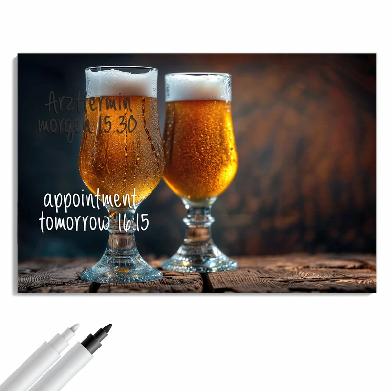 Metall Magnettafel - Bier mit Schaumkrone