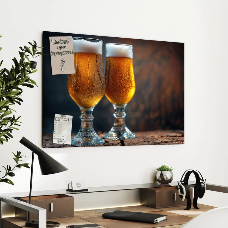 Metall Magnettafel - Bier mit Schaumkrone