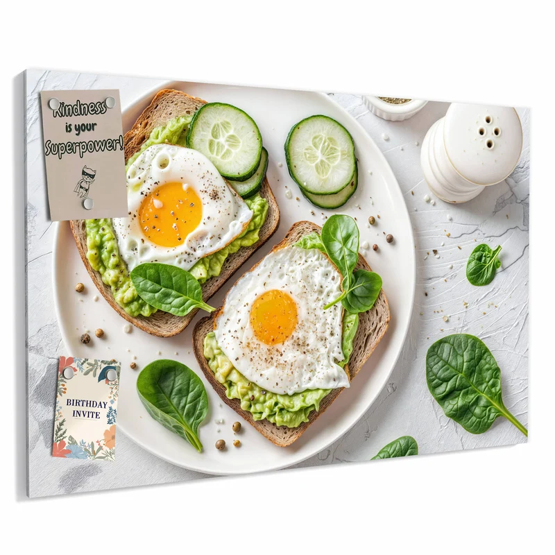 Metall Magnettafel - Brot und Avocado