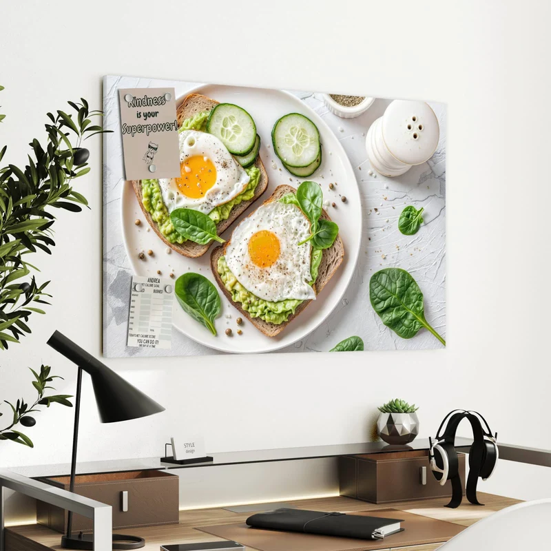 Metall Magnettafel - Brot und Avocado