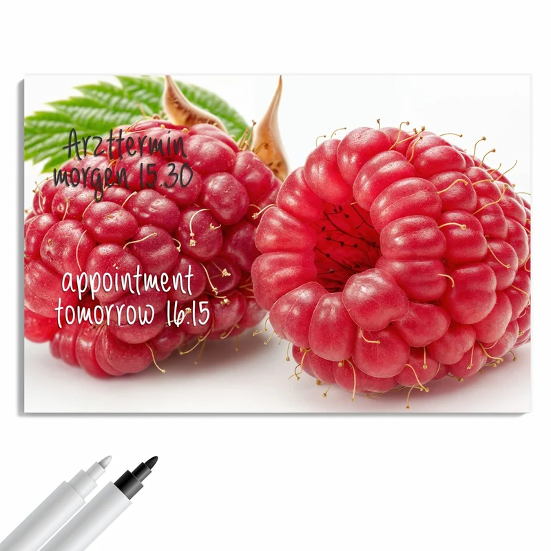 Metall Magnettafel - Surreale Himbeeren