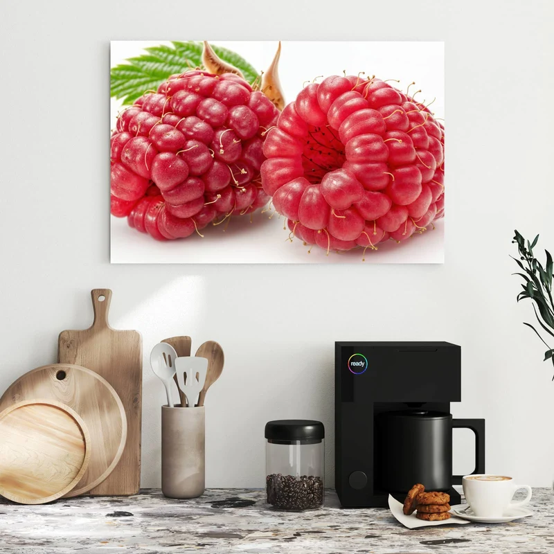 Metall Magnettafel - Surreale Himbeeren