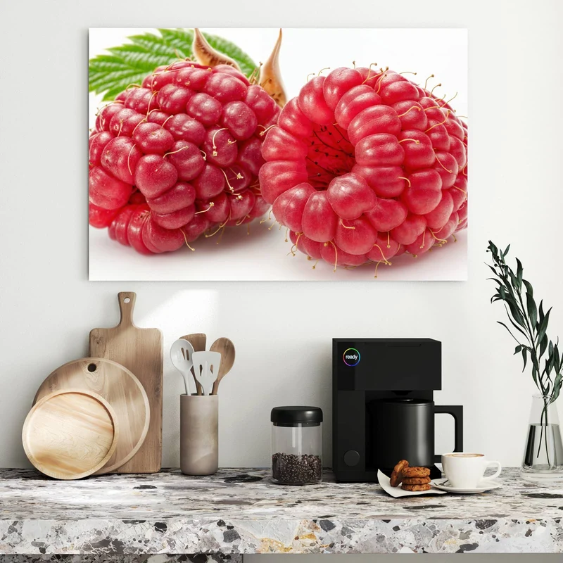 Metall Magnettafel - Surreale Himbeeren