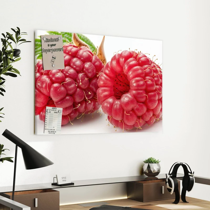 Metall Magnettafel - Surreale Himbeeren