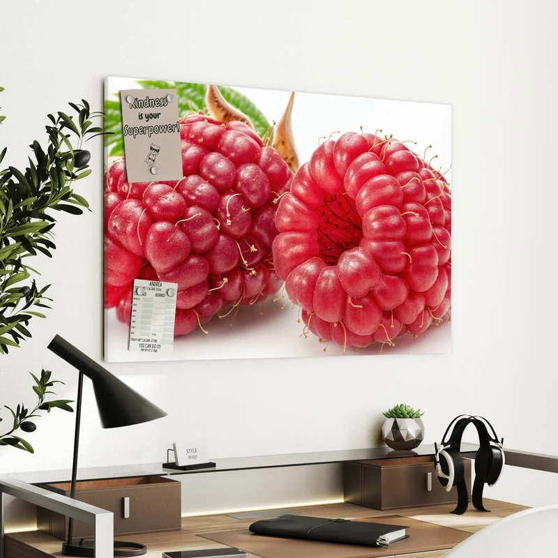 Metall Magnettafel - Surreale Himbeeren