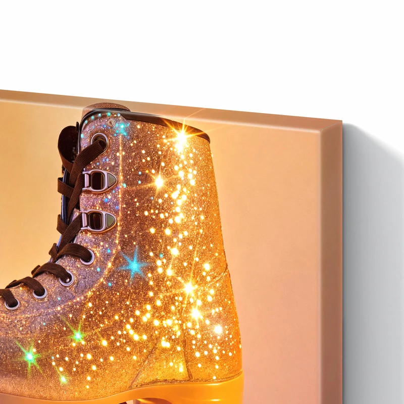Metall Magnettafel - Glitzernde Rollschuhe