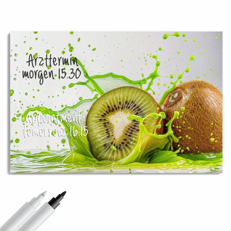 Metall Magnettafel - Kiwi im Saftspritzer