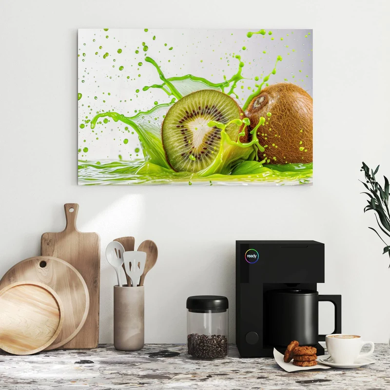Metall Magnettafel - Kiwi im Saftspritzer