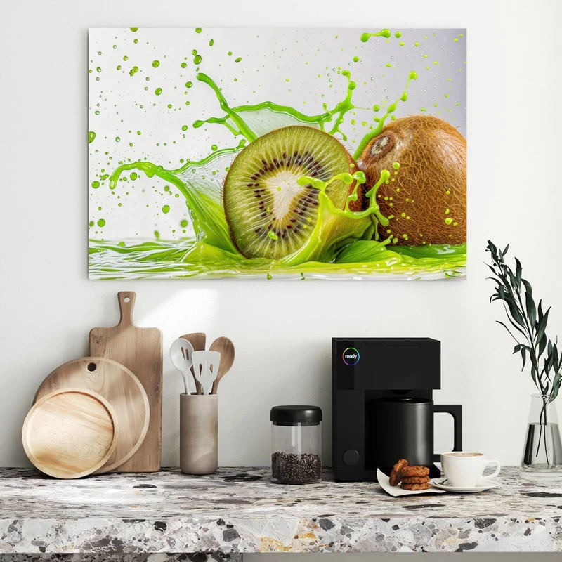 Metall Magnettafel - Kiwi im Saftspritzer