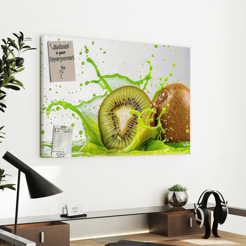 Metall Magnettafel - Kiwi im Saftspritzer