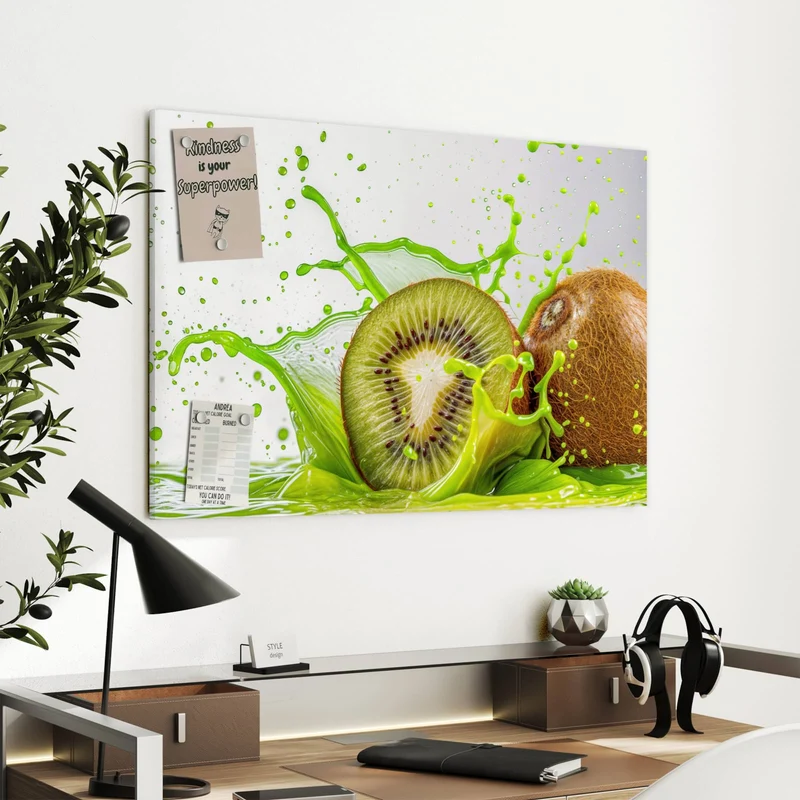 Metall Magnettafel - Kiwi im Saftspritzer