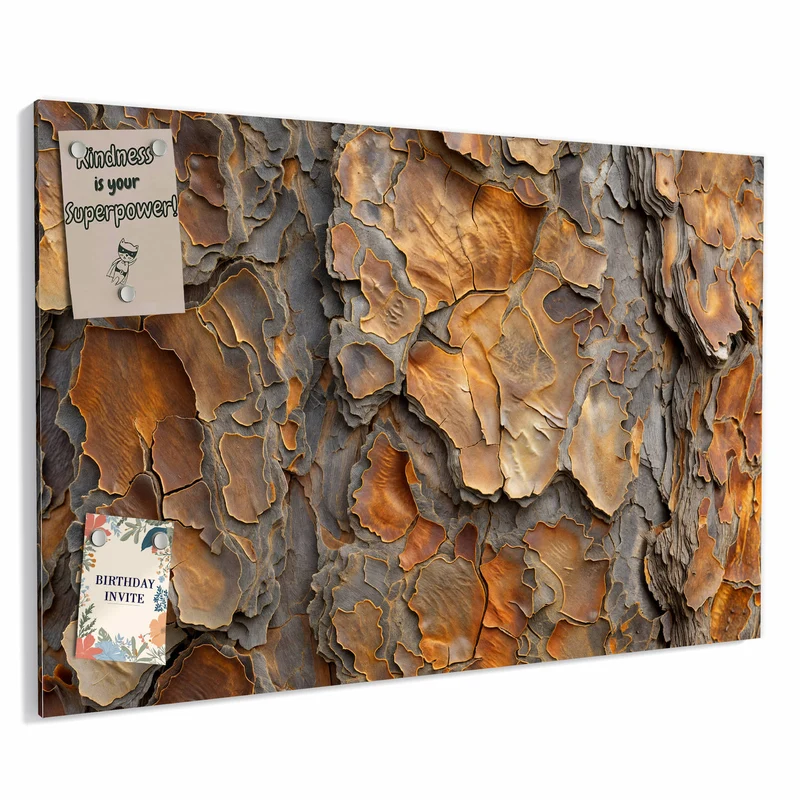 Metall Magnettafel - Kiefernrinde