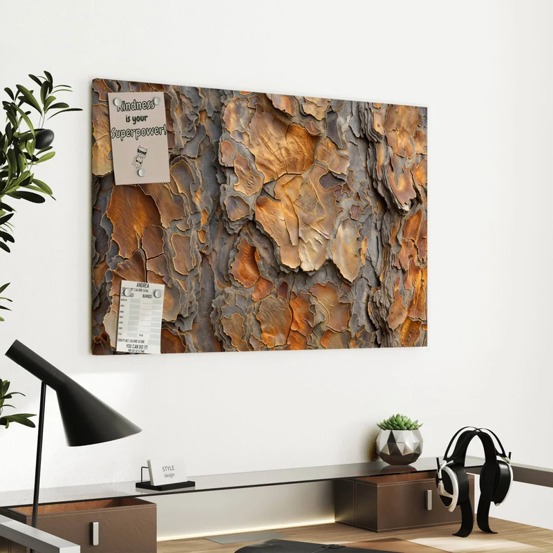 Metall Magnettafel - Kiefernrinde