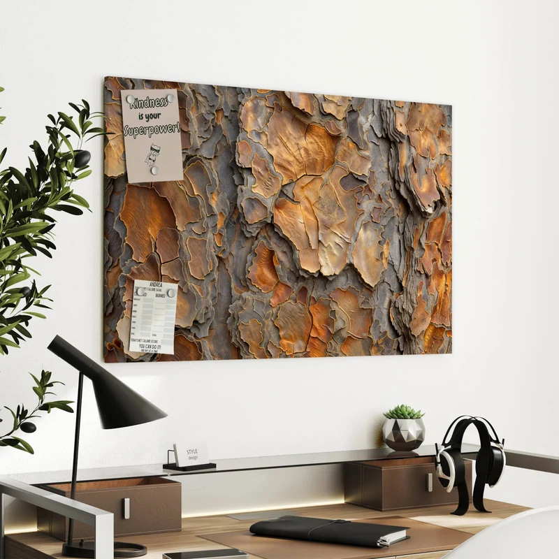 Metall Magnettafel - Kiefernrinde