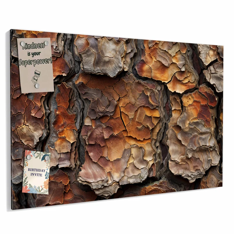 Metall Magnettafel - Baumrindenstruktur