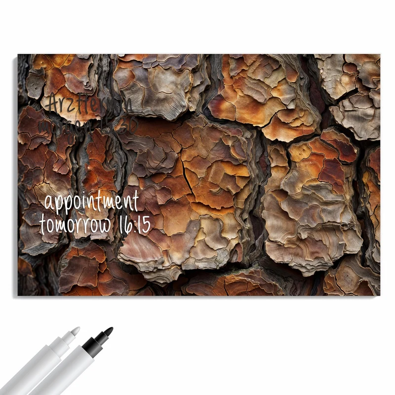Metall Magnettafel - Baumrindenstruktur