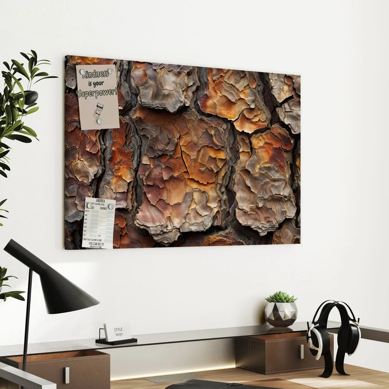 Metall Magnettafel - Baumrindenstruktur