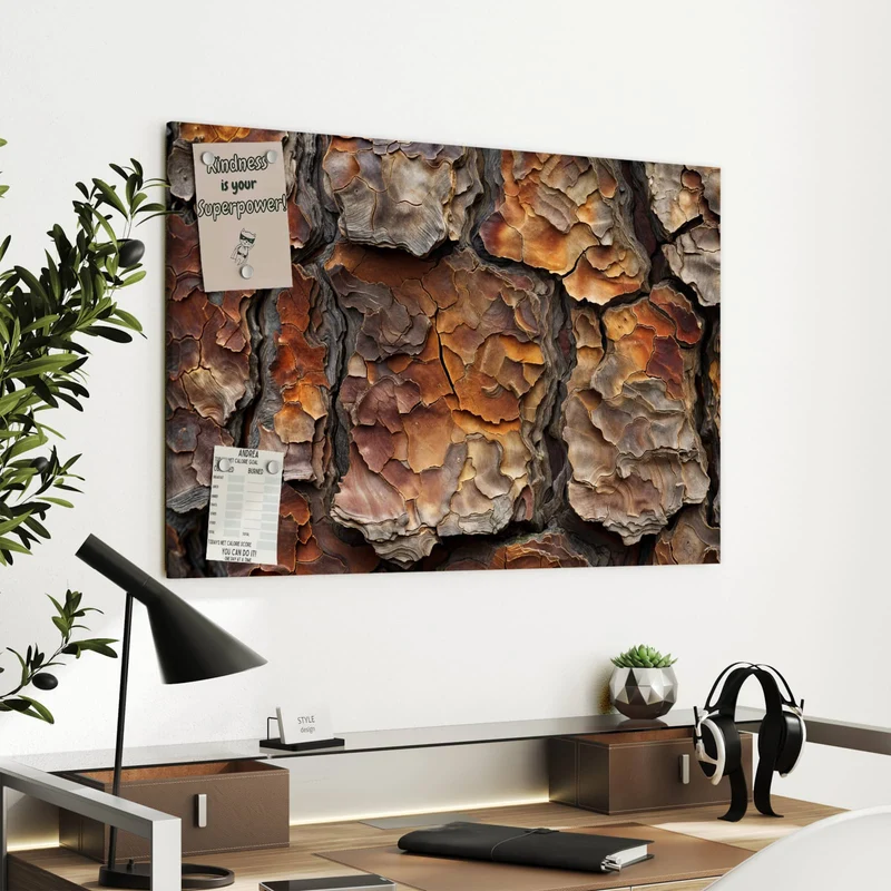 Metall Magnettafel - Baumrindenstruktur