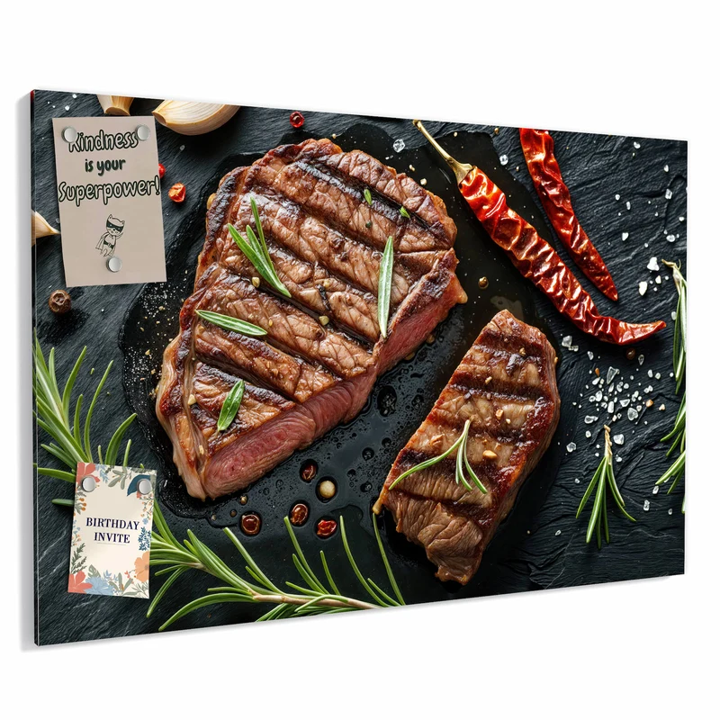 Metall Magnettafel - Saftiges Rosmarinsteak