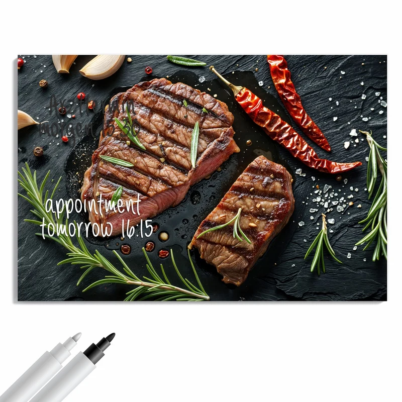 Metall Magnettafel - Saftiges Rosmarinsteak