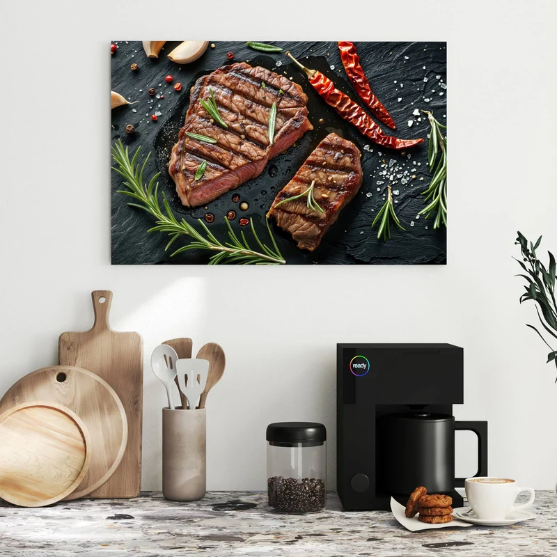 Metall Magnettafel - Saftiges Rosmarinsteak