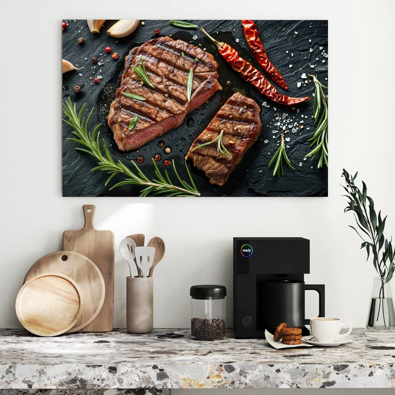 Metall Magnettafel - Saftiges Rosmarinsteak