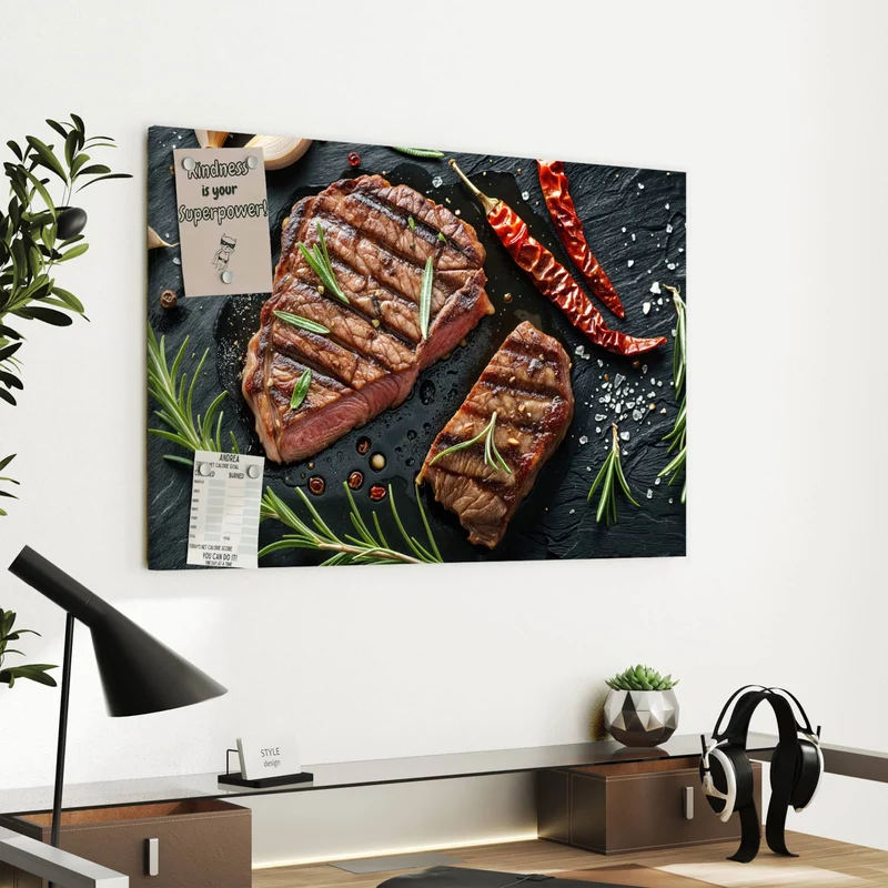 Metall Magnettafel - Saftiges Rosmarinsteak