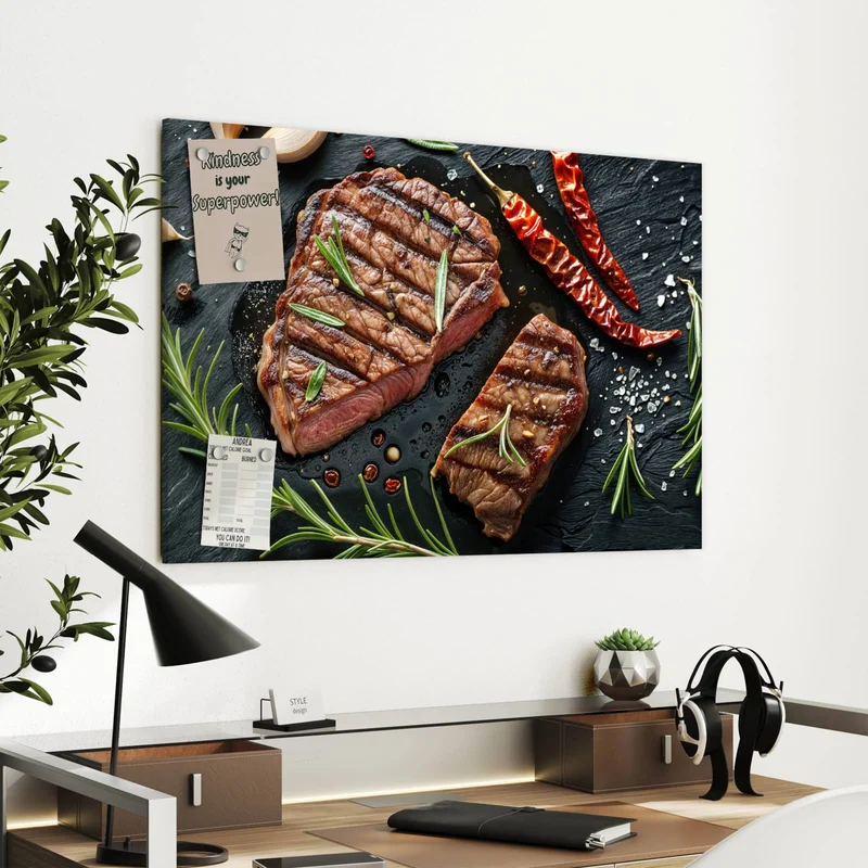 Metall Magnettafel - Saftiges Rosmarinsteak
