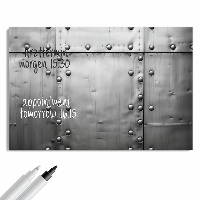 Metall Magnettafel - Stahlplatten mit Nieten