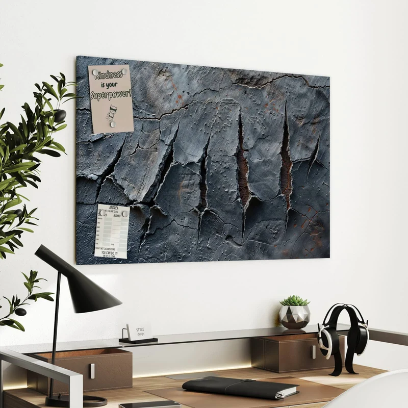 Metall Magnettafel - Rissiger Fels