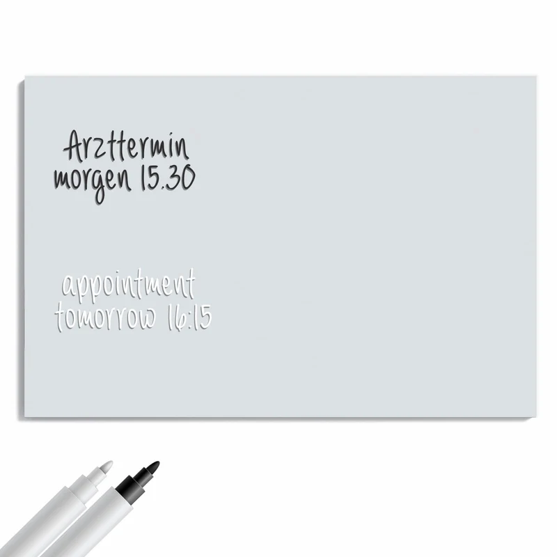Metall Magnettafel - Hellgrauer Hintergrund
