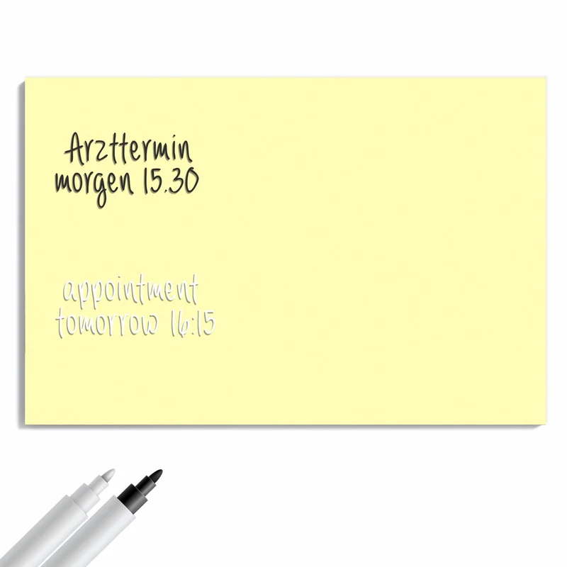 Metall Magnettafel - Hellgelber Hintergrund