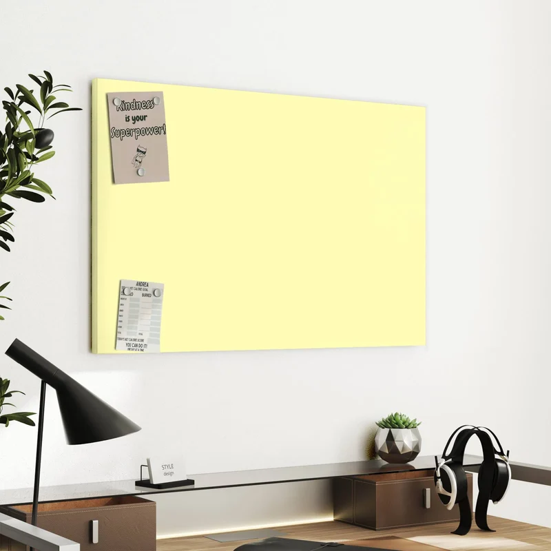 Metall Magnettafel - Hellgelber Hintergrund