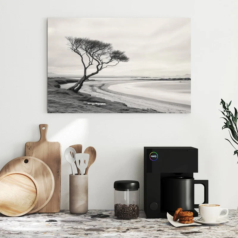 Metall Magnettafel - Einsamer Baum am Meer