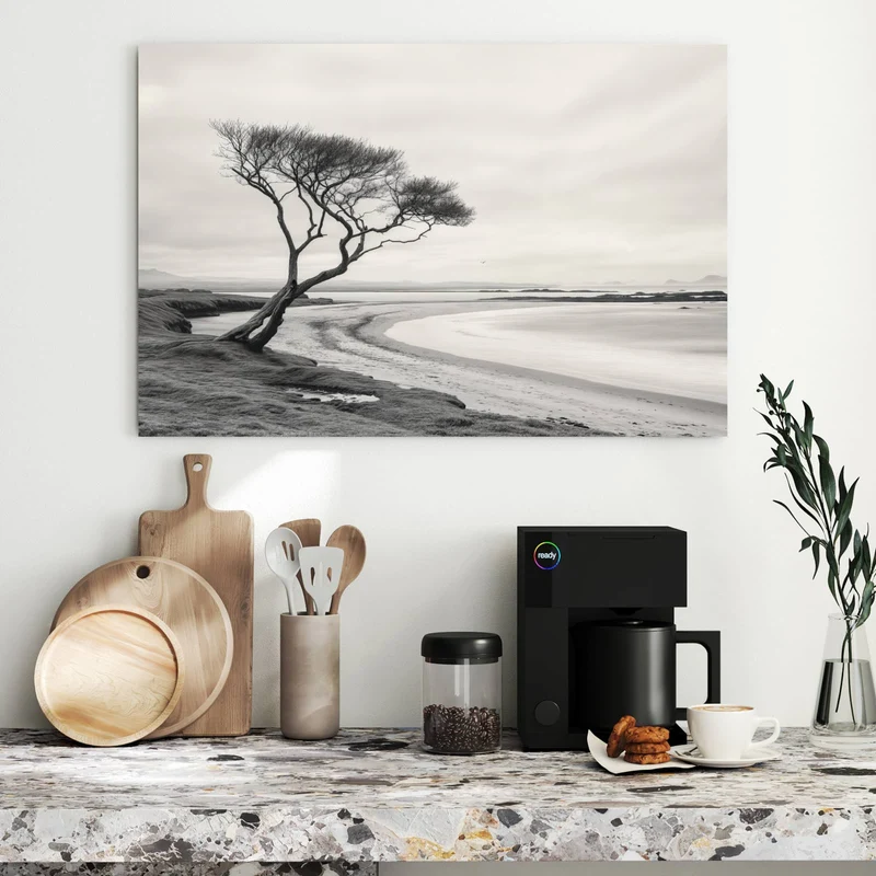 Metall Magnettafel - Einsamer Baum am Meer