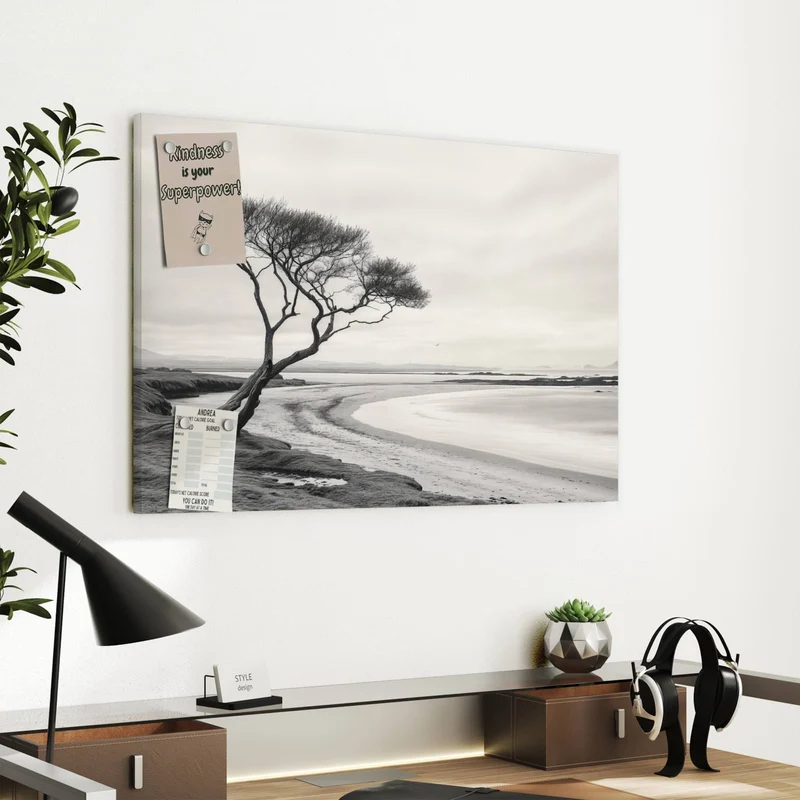 Metall Magnettafel - Einsamer Baum am Meer