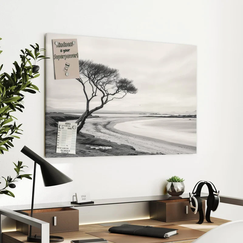 Metall Magnettafel - Einsamer Baum am Meer