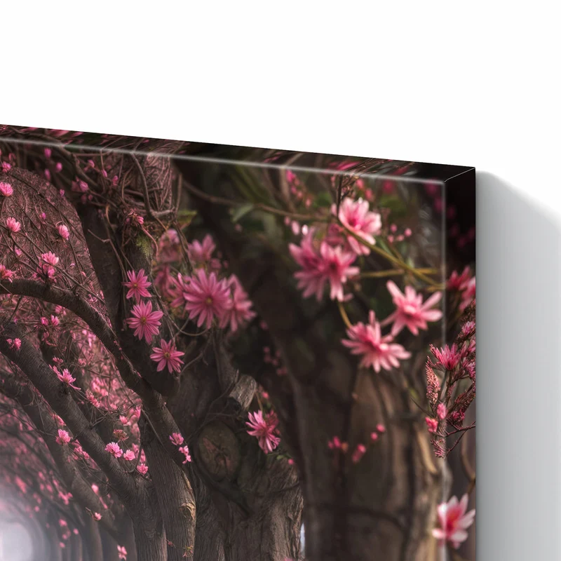 Metall Magnettafel - Rosa Blütentunnel
