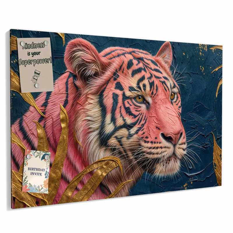 Metall Magnettafel - Pinker Tiger