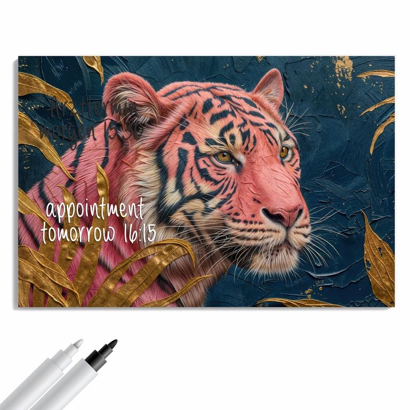 Metall Magnettafel - Pinker Tiger