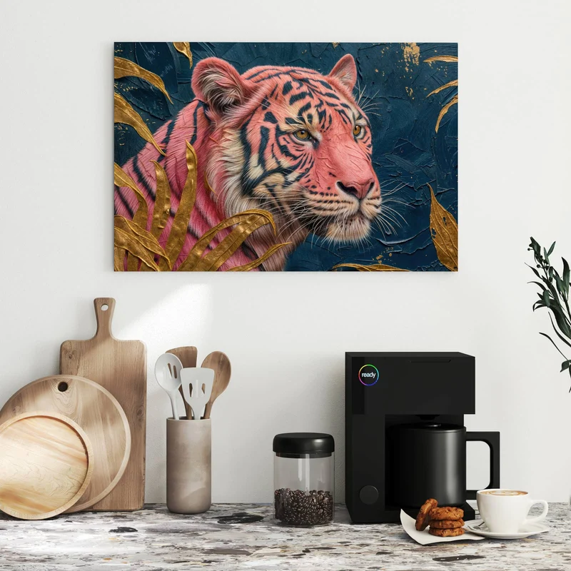 Metall Magnettafel - Pinker Tiger