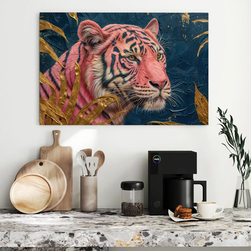 Metall Magnettafel - Pinker Tiger