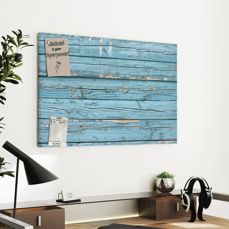 Metall Magnettafel - Abblätterndes Hellblau