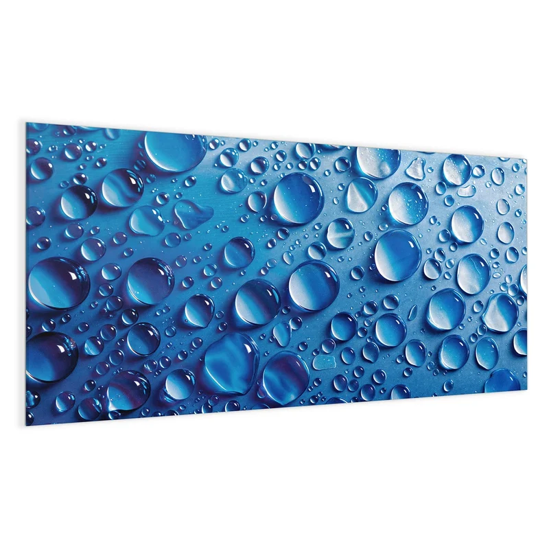 Glas Magnettafel - Tropfen auf Blau