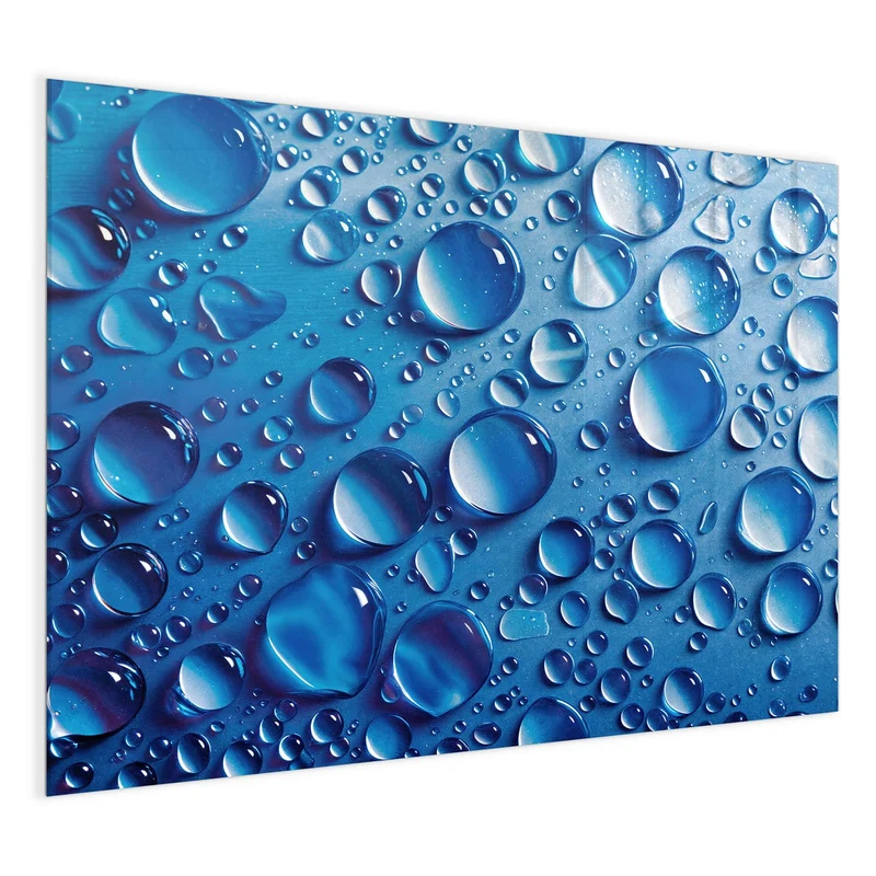 Glas Magnettafel - Tropfen auf Blau