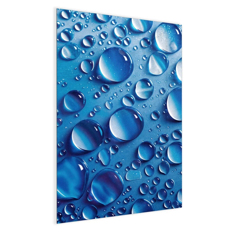 Glas Magnettafel - Tropfen auf Blau